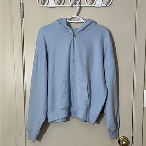 Baby Blue Fleece lined Zip-Up Hoodie from Hollister